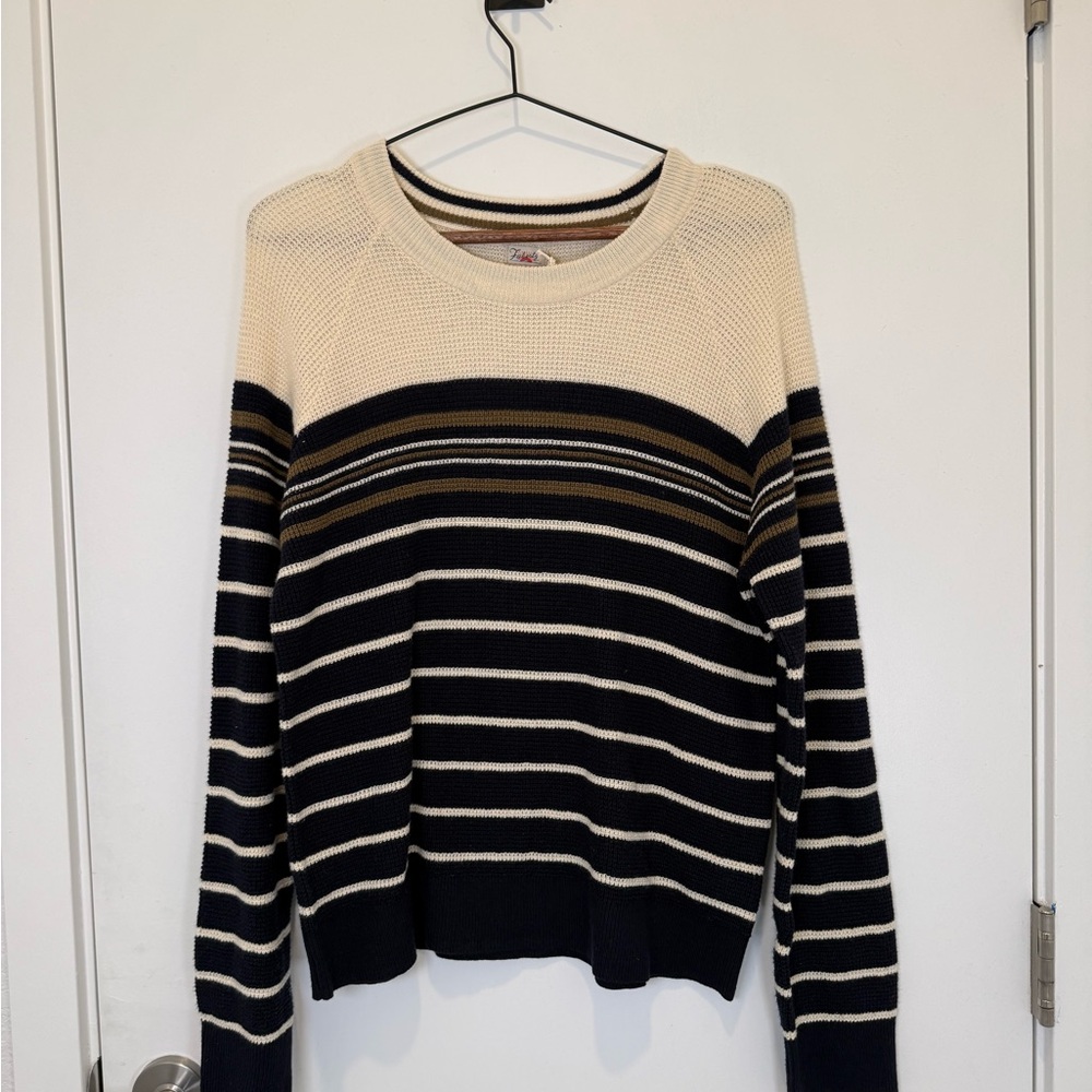 NWT Faherty Throwback Waffle Striped Crewneck Swe… - image 3